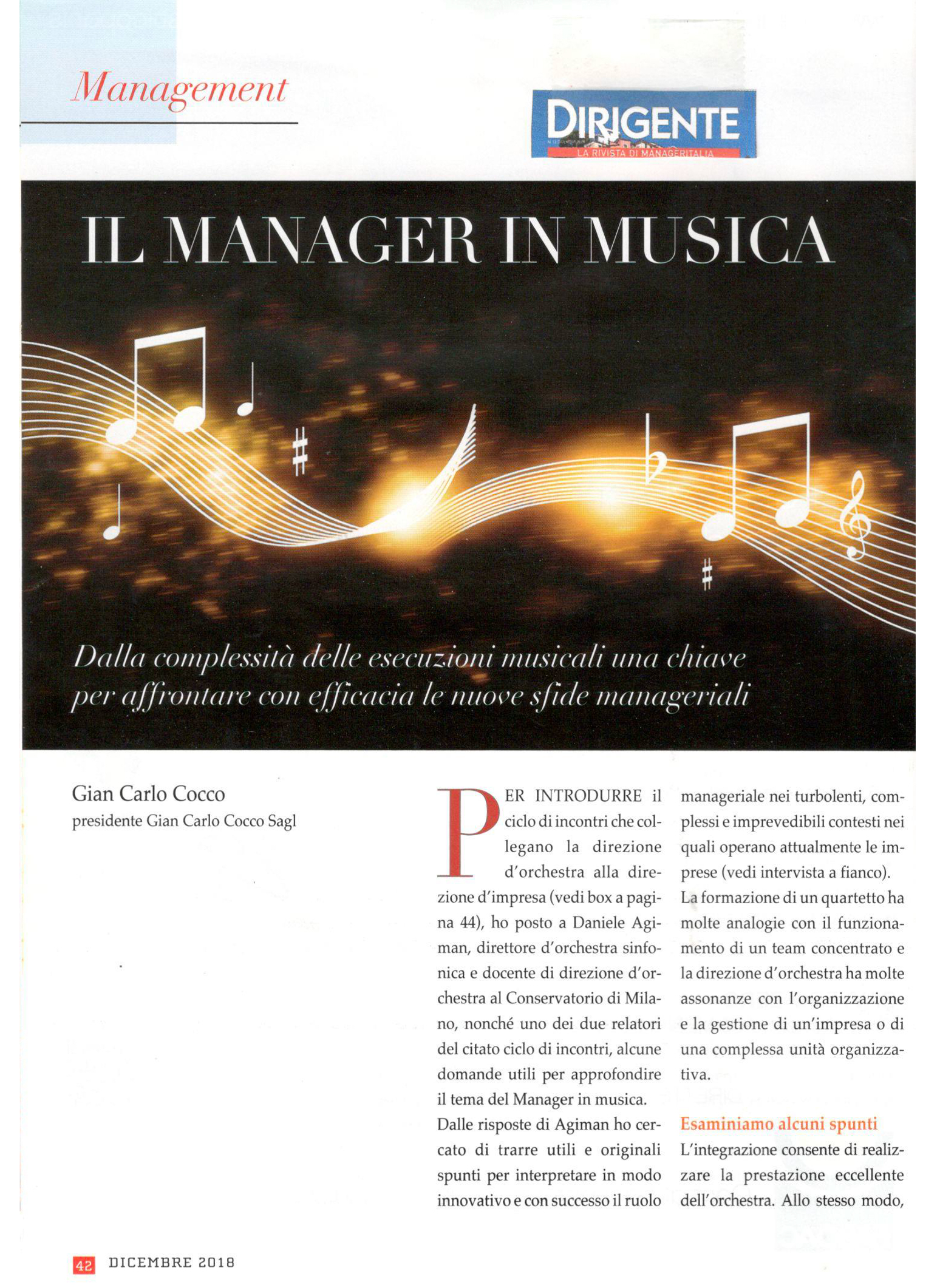 Il Manager in musica