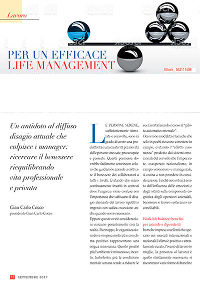 Per un efficace life management