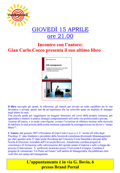 Club del Giovedì - Incontro con l’autore